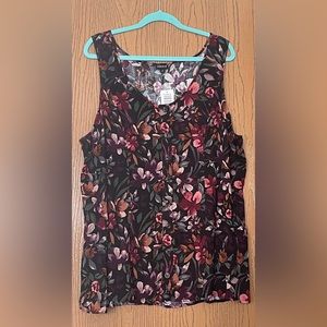 Fit & Flare Sleeveless Floral Top size 3X